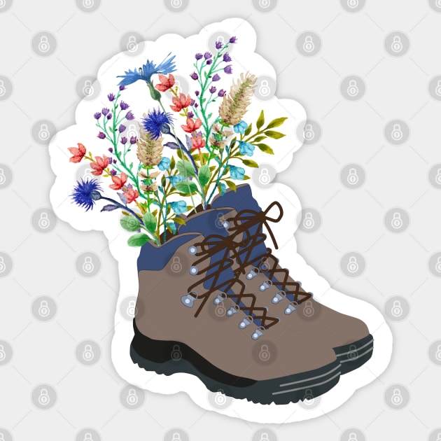 Floral hiking boots best sale